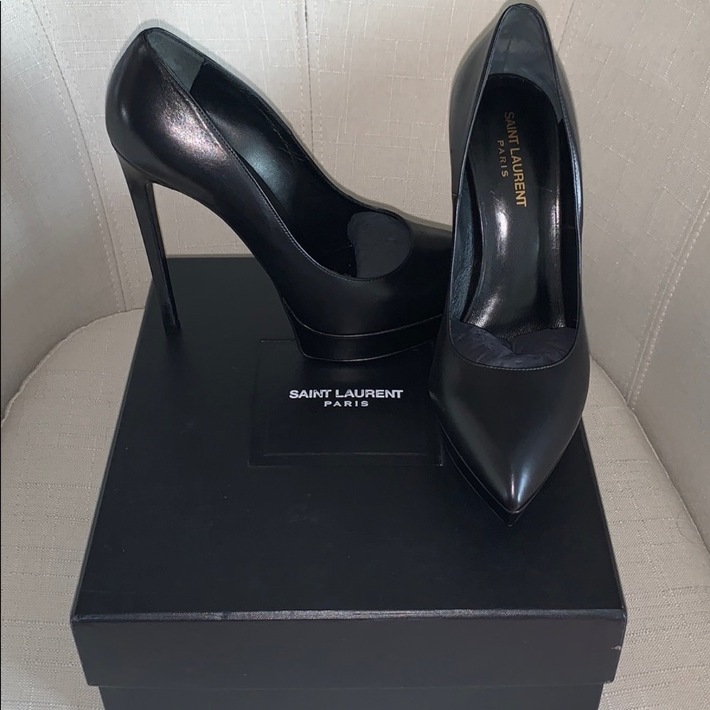 Saint Laurent Aegoo Platforms Black Leather